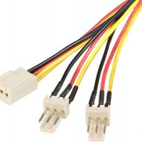 Захранващ кабел за охлаждащ вентилатор за PC, Y-splitter 3pin to 2x3pin, CE315, Cable FAN, SS300304, снимка 1 - Кабели и адаптери - 38535625