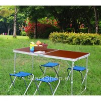  Комплект сгъваема маса за къмпинг с четири стола, снимка 2 - Къмпинг мебели - 30562379