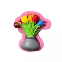 Силиконов молд ваза с лалета, снимка 1 - Форми - 36682501