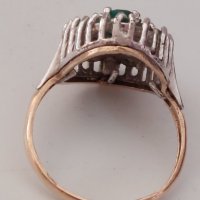 Дамски златен 18к пръстен с изумруди/бяло злато/Златна златни, снимка 5 - Пръстени - 40309185