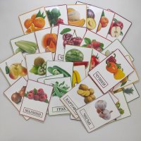 Занимателни и образователни карти с плодове и зеленчуци, снимка 1 - Образователни игри - 42401035