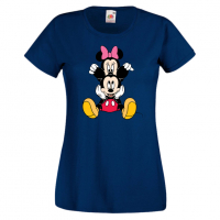 Дамска тениска Mickey & Minnie 3 Мини Маус,Микки Маус.Подарък,Изненада,, снимка 5 - Тениски - 36526206
