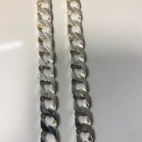 Сребърен синджир 925 проба  плетка CUBAN LINK, снимка 10 - Колиета, медальони, синджири - 40586456