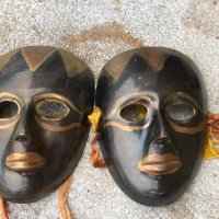 Сет от две Стари бронзови маски 1970г, снимка 2 - Други ценни предмети - 42855342