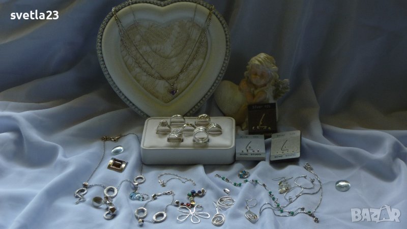 Сребърни обеци, пръстени, колиета, висулки, комплекти + Подаръци, снимка 1