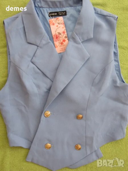 Дамски елек в млечно син цвят размер 38/М, нов, снимка 1