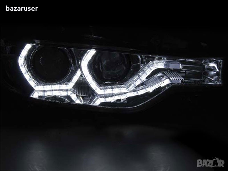 Комплект тунинг ксенонови фарове за BMW серия 3 F30,F31 2011-2015 с хром основа, ляв и десен за моде, снимка 1