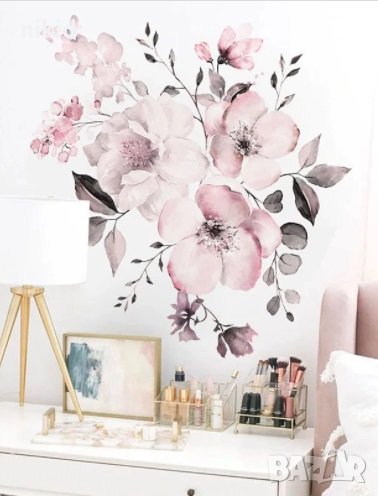 Ябълков цвят цветя самозалепващ стикер лепенка за стена и мебел, снимка 1