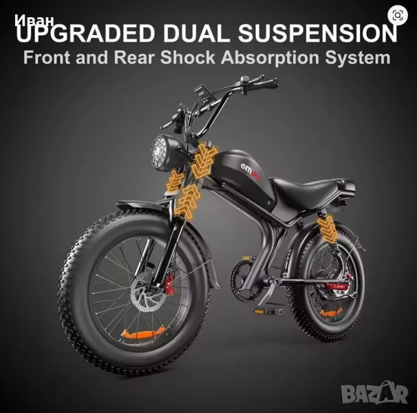ТОП ЦЕНА! Електрически велосипед Fat Bike Два Мотора 3000W 55V 23Ah, снимка 1