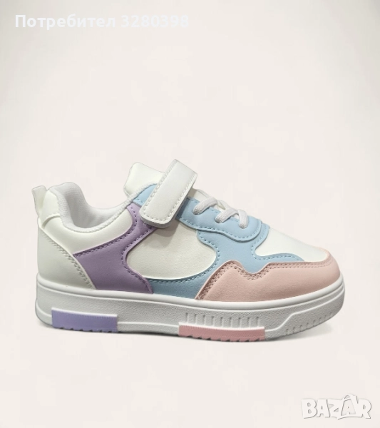 Детски маратонки с пастелни цветове и велкро лепенка – W210175 Multi, снимка 1