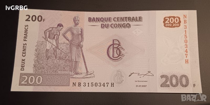 200 франка 2007 Демократична република  Конго , снимка 1