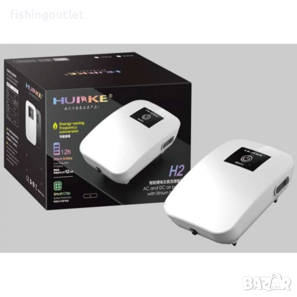 Акумулаторна помпа за въздух за живи риби, издържа до 30ч, снимка 1