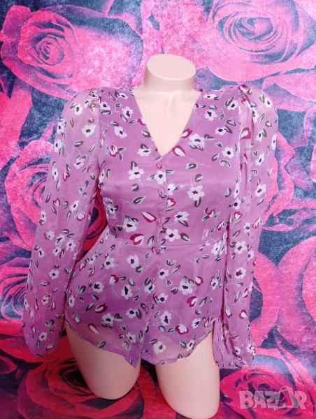 Vero Moda Розова феерична блуза на цветя С, снимка 1