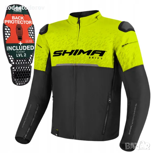 Мъжко двуслойно текстилно мотоциклетно мото яке SHIMA DRIFT FLUO, снимка 1