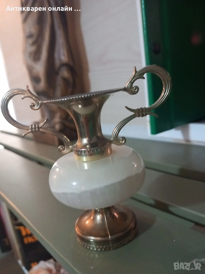Амфора, ваза, свещник, оникс, снимка 1