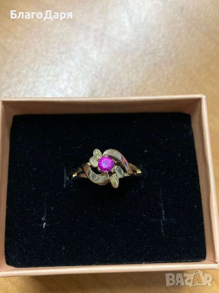 Руски златен пръстен с рубин, снимка 1