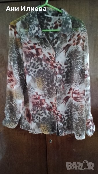 Ефирна дамска ризка в кафявата гама, снимка 1