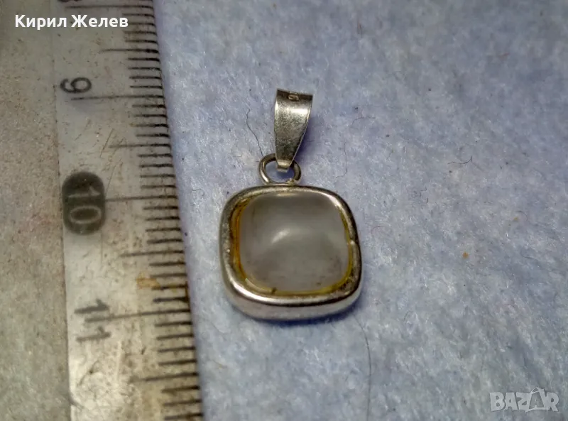 АР ДЕКО СТИЛ СКЪПОЦЕНЕН СРЕБЪРЕН ПЕНДАНТ СРЕБРО 925 с ШЛИФОВАН ЛУНЕН КАМЪК РЪЧНА ИЗРАБОТКА 49777, снимка 1