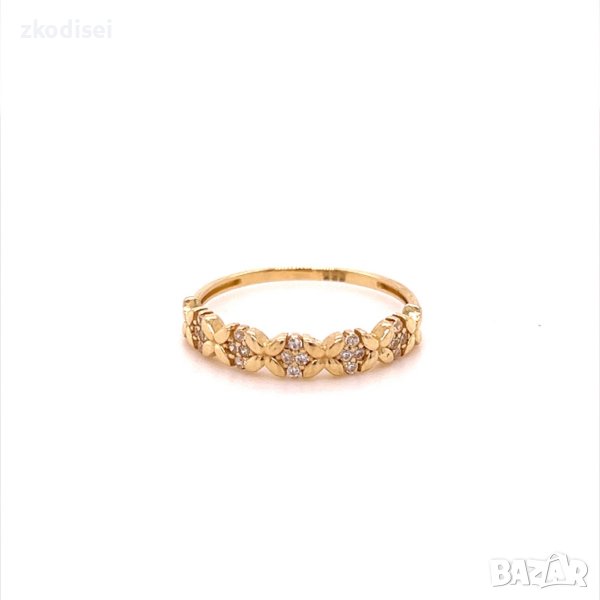 Златен дамски пръстен 1,62гр. размер:56 14кр. проба:585 модел:20137-6, снимка 1