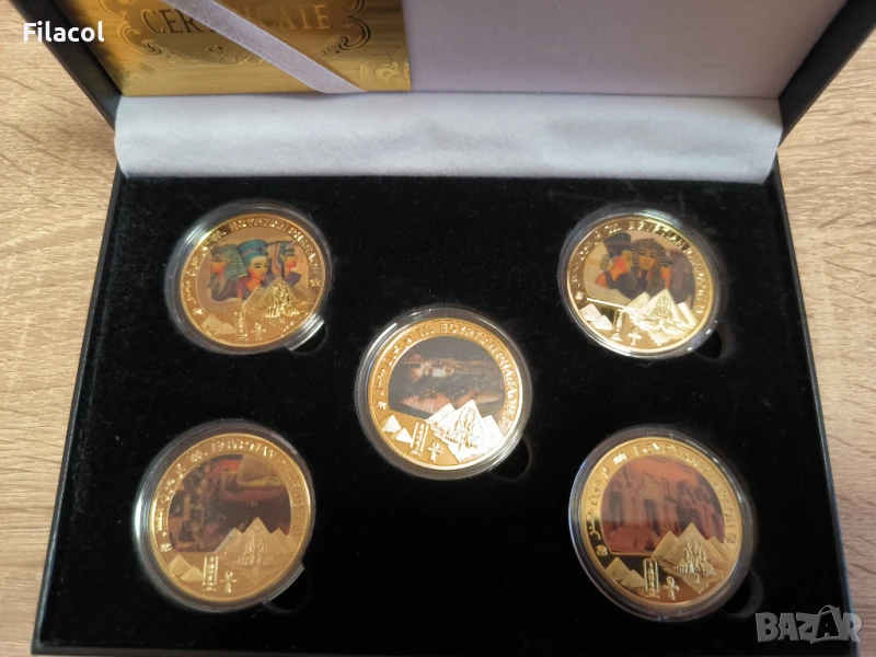 Сувенирни плакети - Египетски фараони - 5 броя в кутия, снимка 1