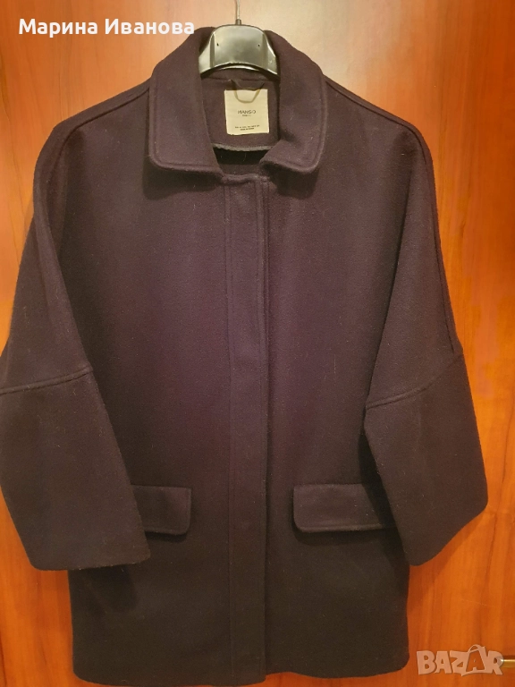 Дамско черно палто Mango - S, снимка 1