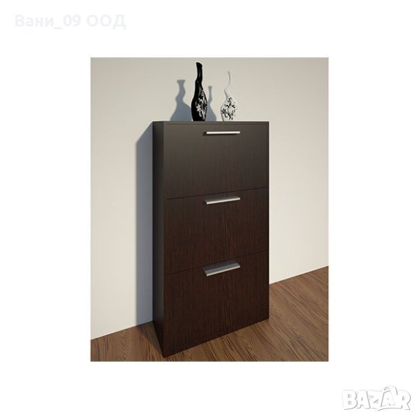 Голям шкаф за обувки в цвят венге, снимка 1