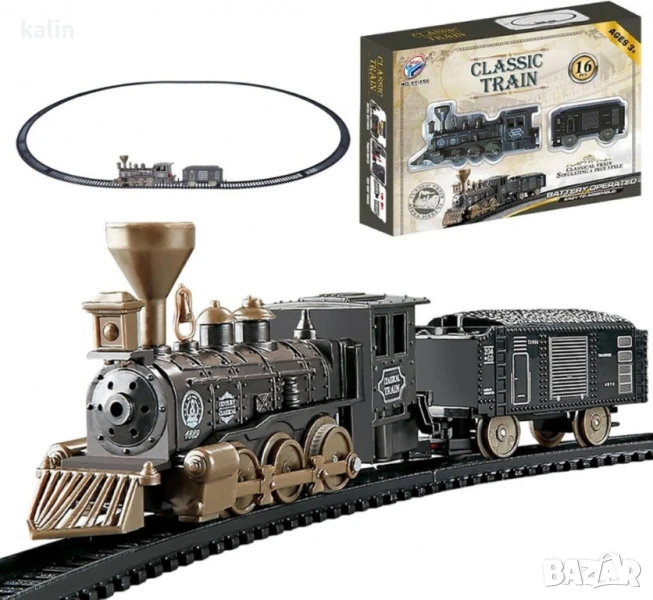 Класически ретро влак с релси - 16 части, снимка 1