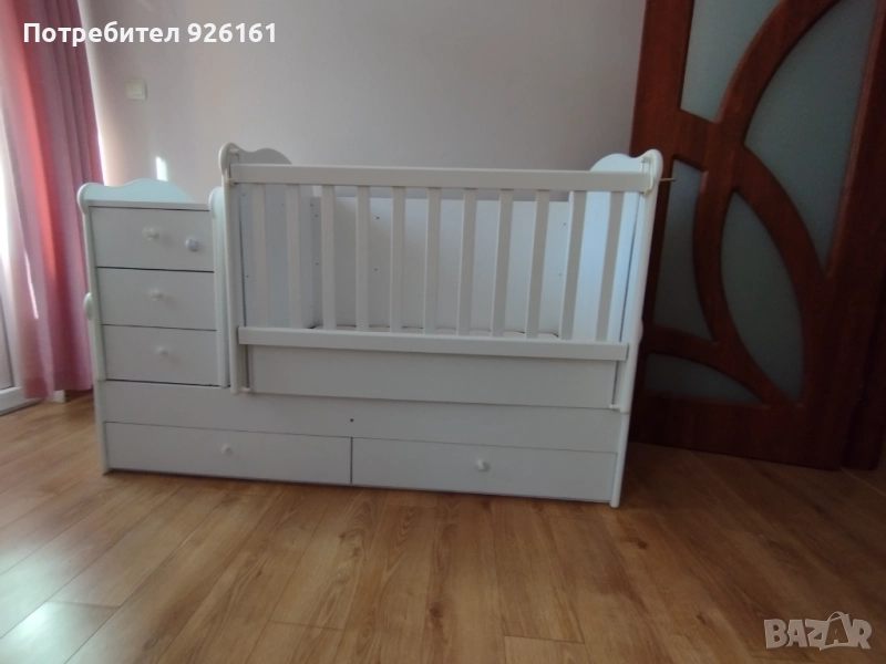 Детска кошара 3 в 1 Трансформиращо се легло - люлка LORELLI TREND PLUS бял, снимка 1