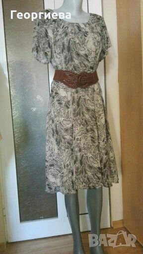 Елегантна рокля в бежово и черно👗🍀M(40)р-р👗🍀арт.620, снимка 1