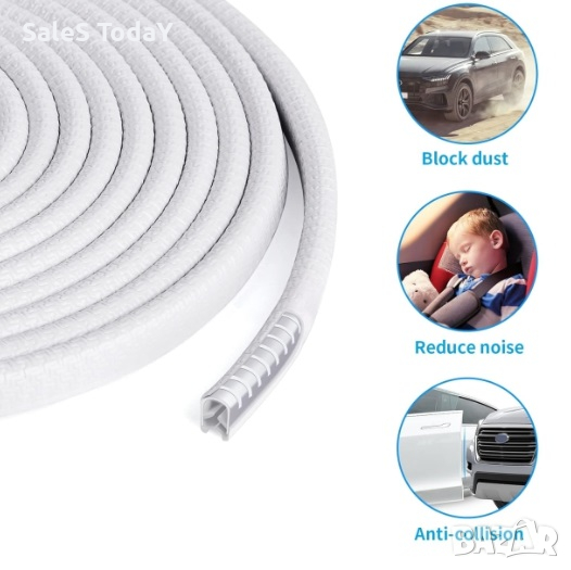  	Лайсна за врата, Протектор, с стоманени сегменти, бял, 2,5 м. , снимка 1