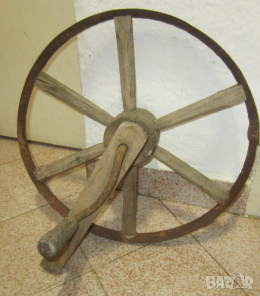 старо колело с ръчка (от чекрък може би), снимка 1