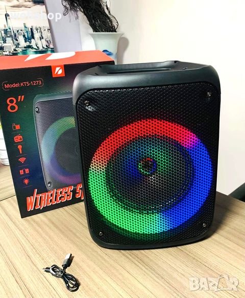 Безжична тонколона с LED светлини KTS-1273, снимка 1