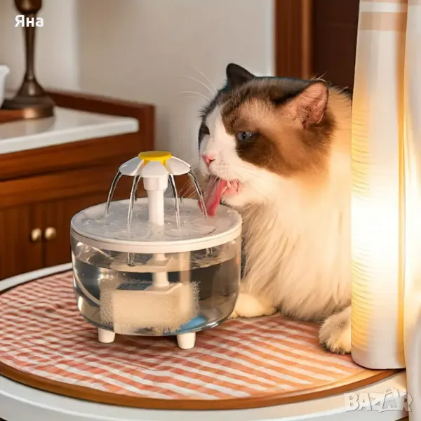 Автоматичен Фонтан за пиене на прясна вода за котки и кучета 1,5 литра, снимка 1
