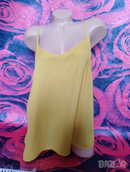 Фееричен потник топ цвят горчица ХЛ, снимка 1