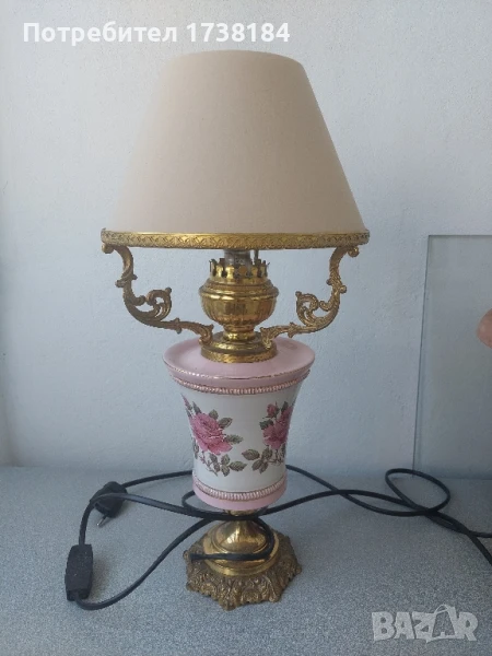 Стара порцеланова нощна лампа , снимка 1
