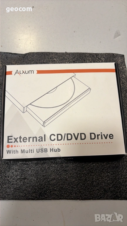 Външна Alxum 5in1 CD/DVD-RW записвачка USB v.3.0+Type-C (USB Hub,Черна), снимка 1