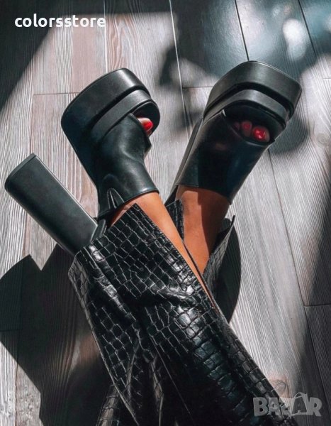 Чехли на ток - черна кожа - DTC1, снимка 1