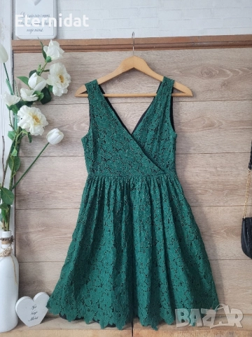 Зелена разкроена рокля Zara , снимка 7 - Рокли - 51863448