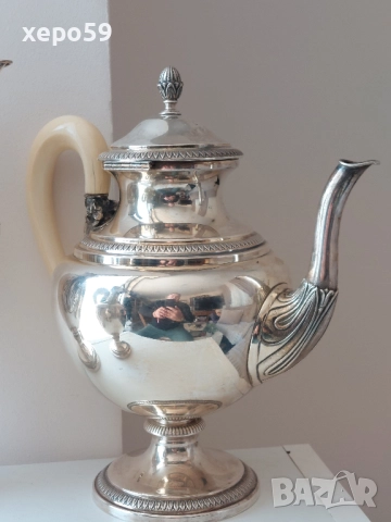 Сребърен комплект кани, сребърна кана, сребърна чаша. сребро 800 проба/4 лева за грам, снимка 5 - Сервизи - 52403205