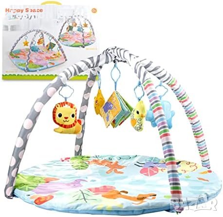 Нова Бебешка подложка за игра Мат с 5 висящи звукови играчки подарък дете, снимка 7 - Играчки за стая - 42241898