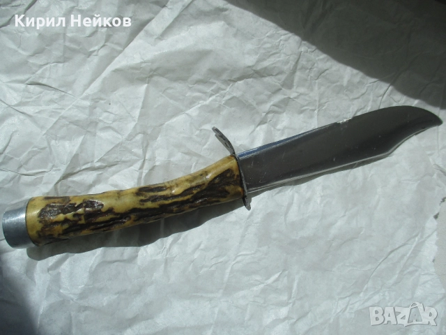 Ловджийски нож с дръжка от рог, снимка 4 - Ножове - 51641335