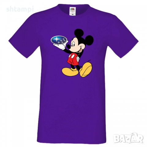 Мъжка тениска Mickey Mouse Subaru Подарък,Изненада,Рожден ден, снимка 8 - Тениски - 36577648