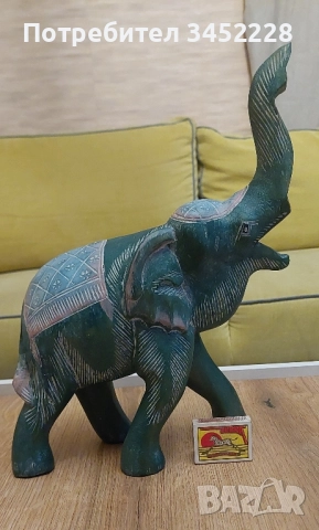 дърворезба фигура слон за ценители отлична , снимка 7 - Декорация за дома - 52382029