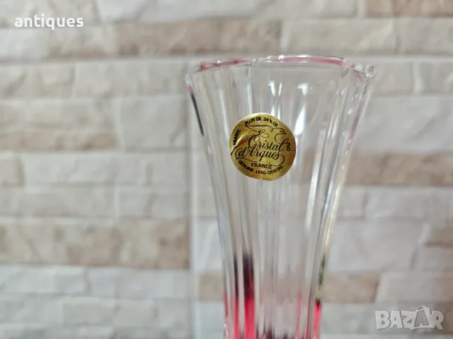 Малка френска ваза - оловен кристал - Cristal d’Arques Paris, снимка 4 - Антикварни и старинни предмети - 55894551