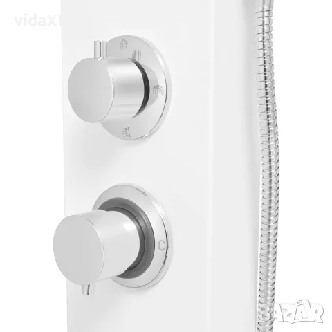 vidaXL Система душ панел от алуминий, матирано бяло, снимка 8 - Душове - 56146034