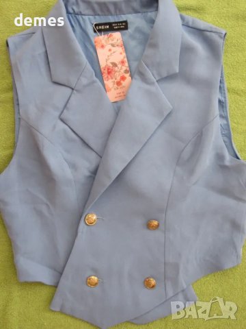 Дамски елек в млечно син цвят размер 38/М, нов