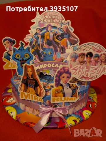 Картонена торта K-POP Demon Hunters / Кей Поп демон, снимка 2 - Други - 53881645