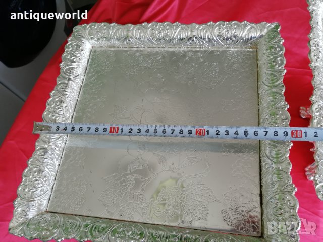 Комплект Големи БАРОКОВИ Подноси , Купи , Фруктиери, снимка 6 - Антикварни и старинни предмети - 29111233