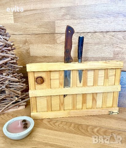 Бутикови стойки за ножове – ръчна изработка от естествено дърво, снимка 8 - Аксесоари за кухня - 39389227