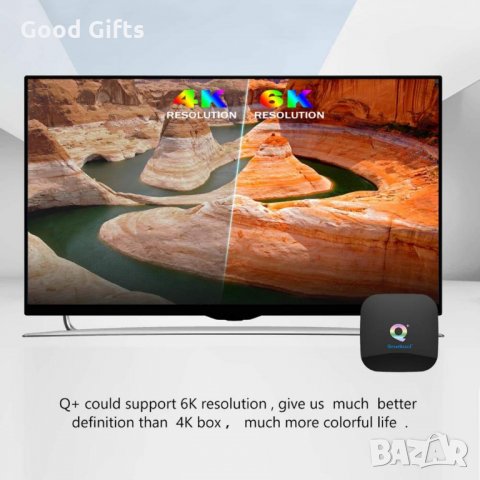 Супер Мощен Smart TV BOX Android 9.0 Q Plus тв бокс, снимка 6 - Плейъри, домашно кино, прожектори - 29524849